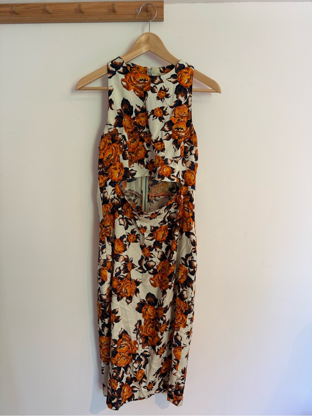 Suno Floral Tank Dress with Mid-riff Cutout - Picture 8 of 13